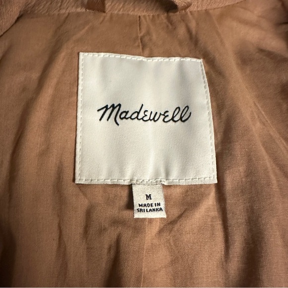 Madewell Larsen Tan Gauze Cotton & Linen Relaxed Blazer Size Medium - Picture 3 of 8